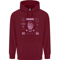 Paranoid Conspiracy Skull Mens 80% Cotton Hoodie Maroon