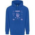 Paranoid Conspiracy Skull Mens 80% Cotton Hoodie Royal Blue