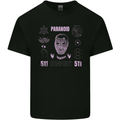 Paranoid Conspiracy Skull Mens Cotton T-Shirt Tee Top Black