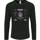 Paranoid Conspiracy Skull Mens Long Sleeve T-Shirt Black