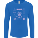 Paranoid Conspiracy Skull Mens Long Sleeve T-Shirt Royal Blue