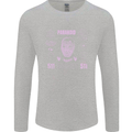 Paranoid Conspiracy Skull Mens Long Sleeve T-Shirt Sports Grey