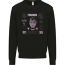 Paranoid Conspiracy Skull Mens Sweatshirt Jumper Black