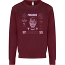 Paranoid Conspiracy Skull Mens Sweatshirt Jumper Maroon