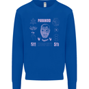 Paranoid Conspiracy Skull Mens Sweatshirt Jumper Royal Blue