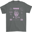 Paranoid Conspiracy Skull Mens T-Shirt Cotton Gildan Charcoal
