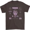 Paranoid Conspiracy Skull Mens T-Shirt Cotton Gildan Dark Chocolate
