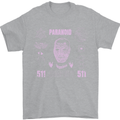 Paranoid Conspiracy Skull Mens T-Shirt Cotton Gildan Sports Grey