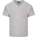 Paranoid Conspiracy Skull Mens V-Neck Cotton T-Shirt Sports Grey