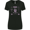 Paranoid Conspiracy Skull Womens Wider Cut T-Shirt Black