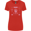 Paranoid Conspiracy Skull Womens Wider Cut T-Shirt Red