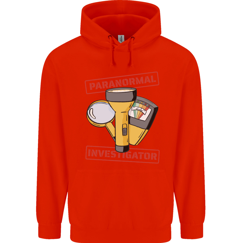 Paranormal Activity Investigator Ghosts Spirits Childrens Kids Hoodie Bright Red