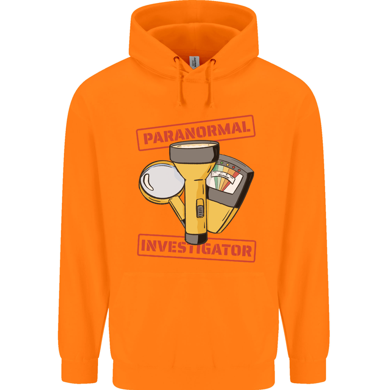 Paranormal Activity Investigator Ghosts Spirits Childrens Kids Hoodie Orange