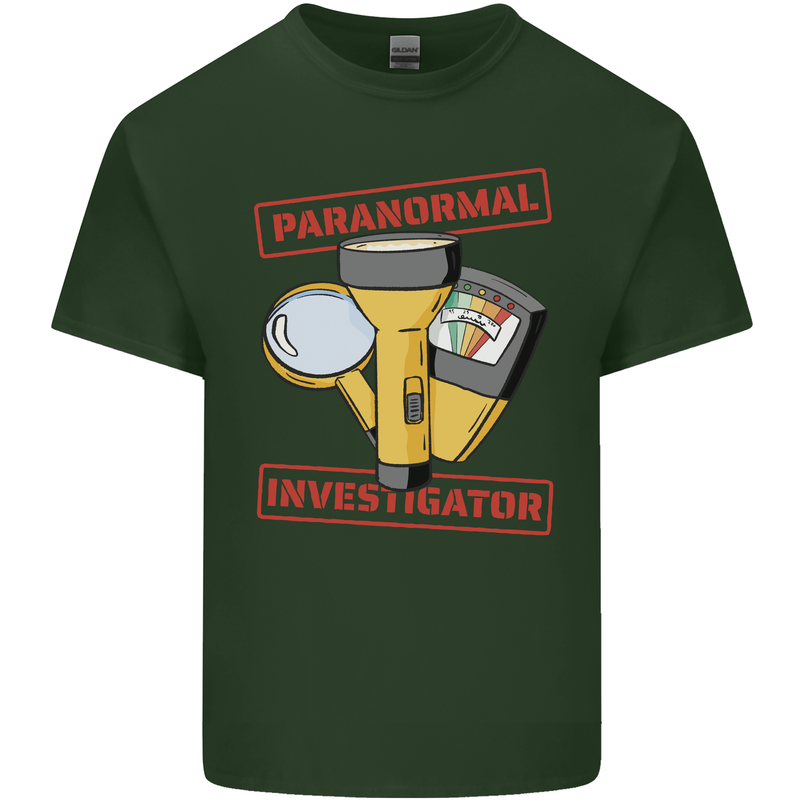 Paranormal Activity Investigator Ghosts Spirits Mens Cotton T-Shirt Tee Top Forest Green