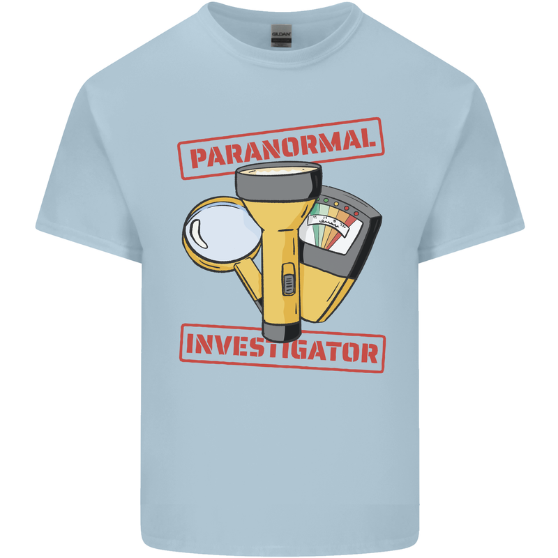 Paranormal Activity Investigator Ghosts Spirits Mens Cotton T-Shirt Tee Top Light Blue