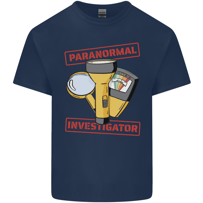 Paranormal Activity Investigator Ghosts Spirits Mens Cotton T-Shirt Tee Top Navy Blue