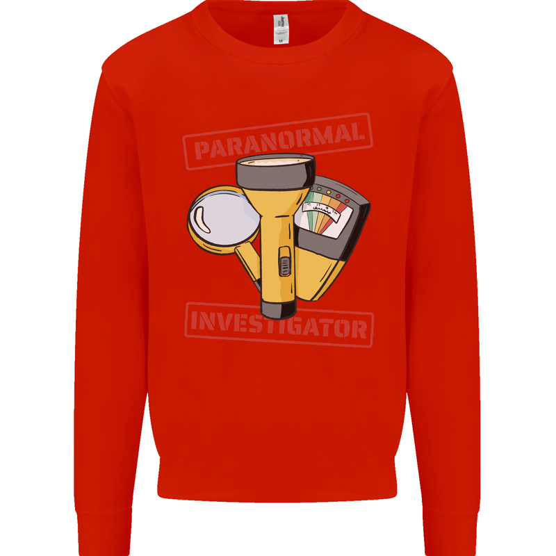 Paranormal Activity Investigator Ghosts Spirits Mens Sweatshirt Jumper Bright Red