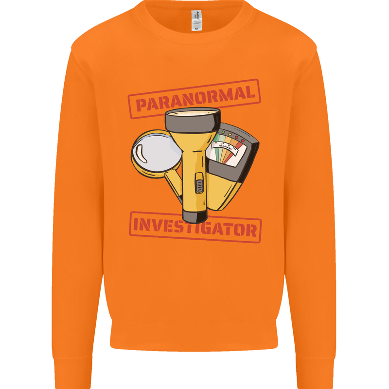 Paranormal Activity Investigator Ghosts Spirits Mens Sweatshirt Jumper Orange