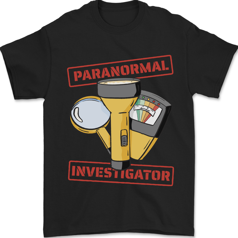 Paranormal Activity Investigator Ghosts Spirits Mens T-Shirt 100% Cotton Black