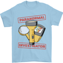 Paranormal Activity Investigator Ghosts Spirits Mens T-Shirt 100% Cotton Light Blue
