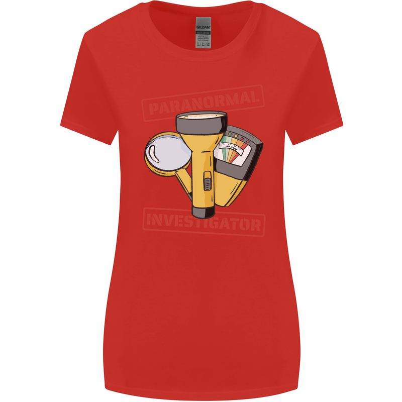 Paranormal Activity Investigator Ghosts Spirits Womens Wider Cut T-Shirt Red