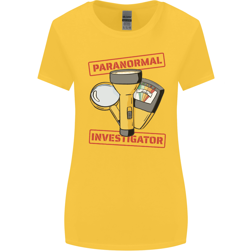 Paranormal Activity Investigator Ghosts Spirits Womens Wider Cut T-Shirt Yellow