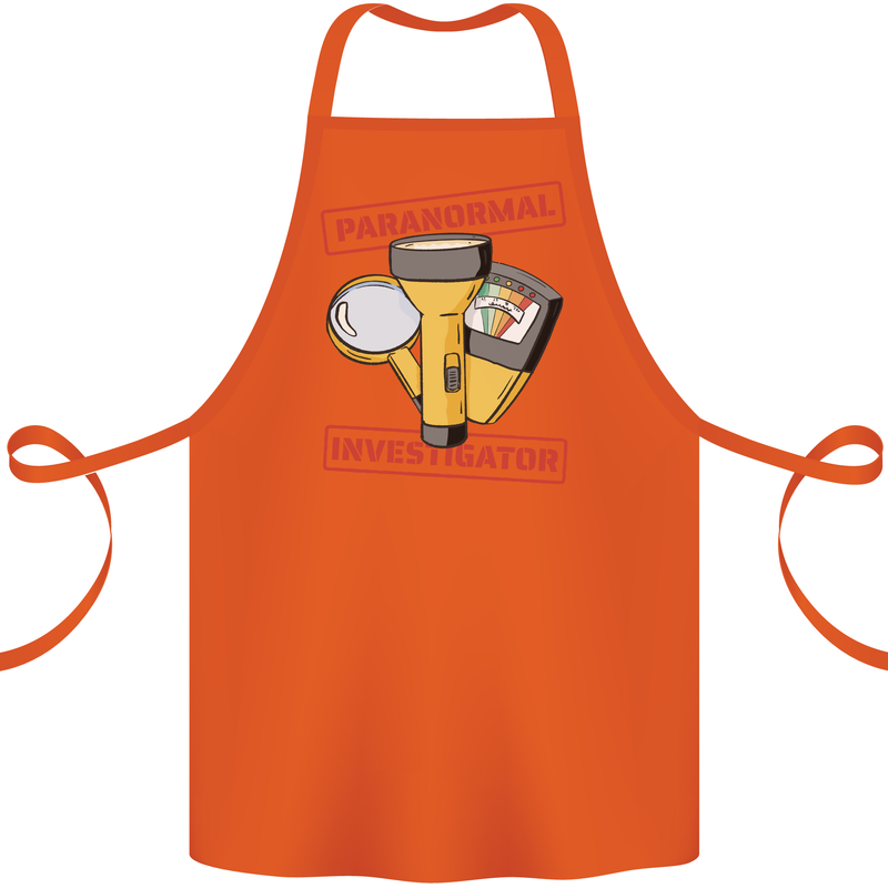 Paranormal Activity Investigator Halloween Cotton Apron 100% Organic Orange