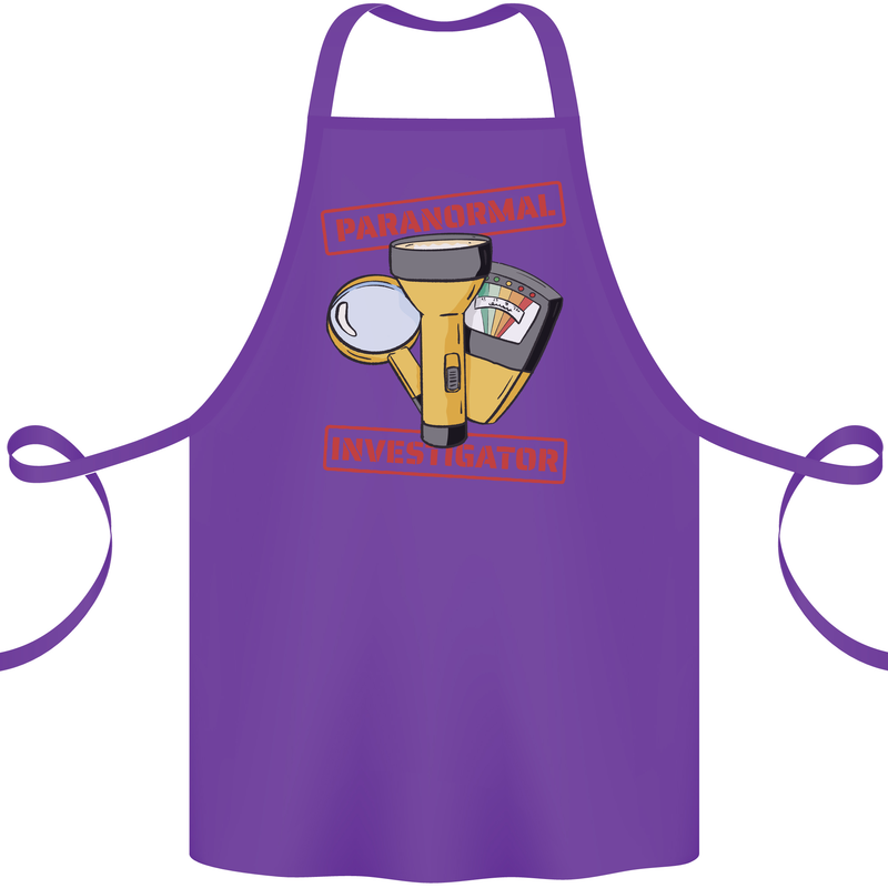 Paranormal Activity Investigator Halloween Cotton Apron 100% Organic Purple