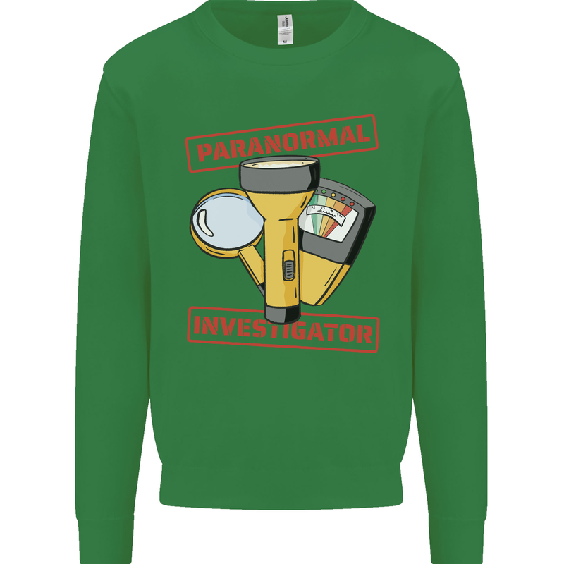 Paranormal Activity Investigator Halloween Kids Sweatshirt Jumper Irish Green