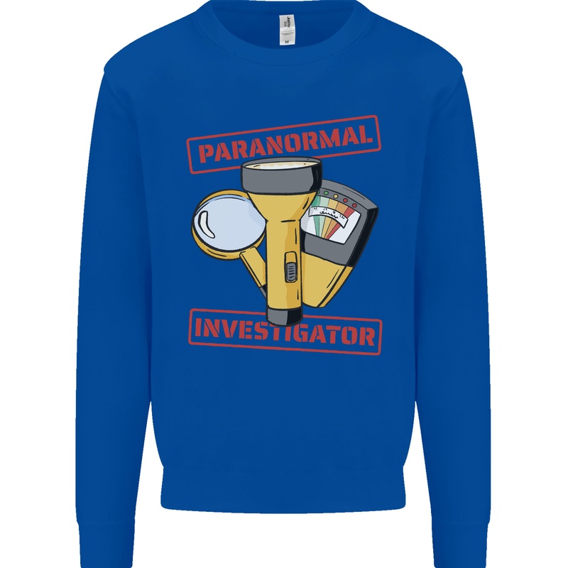 Paranormal Activity Investigator Halloween Kids Sweatshirt Jumper Royal Blue