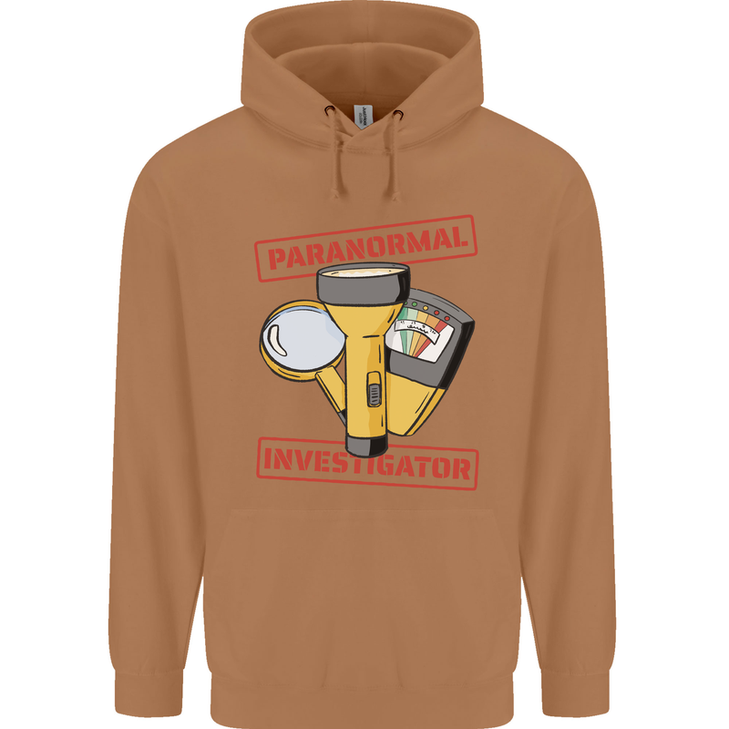 Paranormal Activity Investigator Halloween Mens 80% Cotton Hoodie Caramel Latte