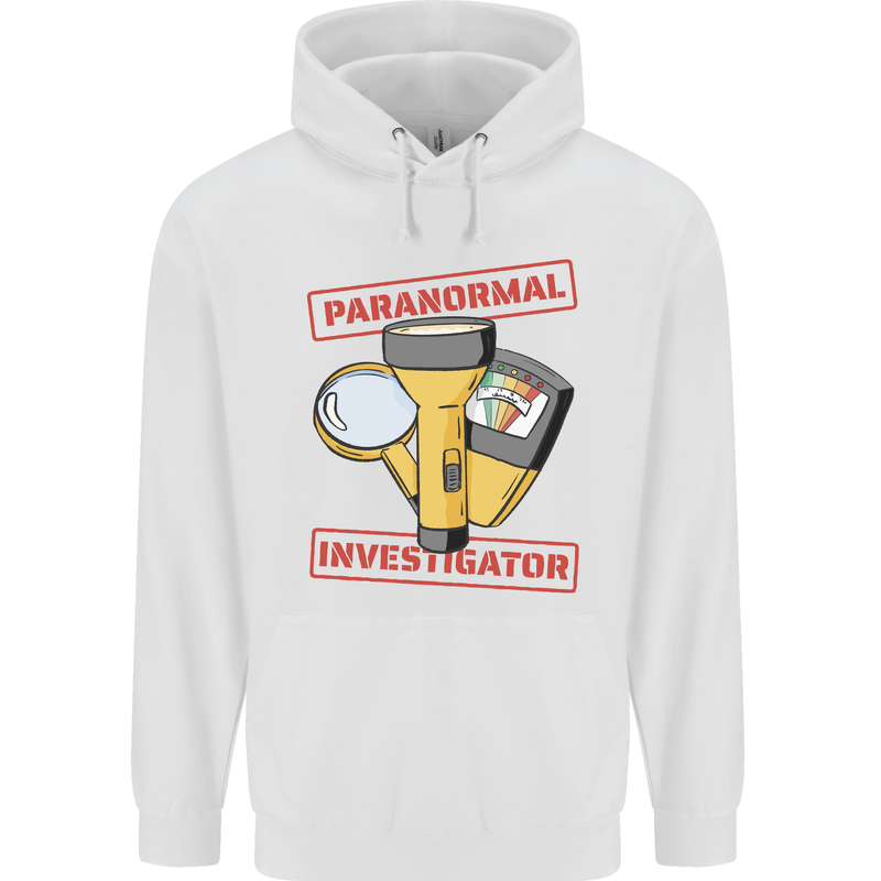 Paranormal Activity Investigator Halloween Mens 80% Cotton Hoodie White