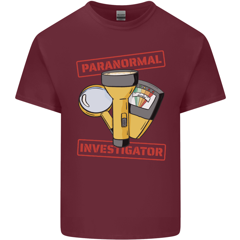 Paranormal Activity Investigator Halloween Mens Cotton T-Shirt Tee Top Maroon