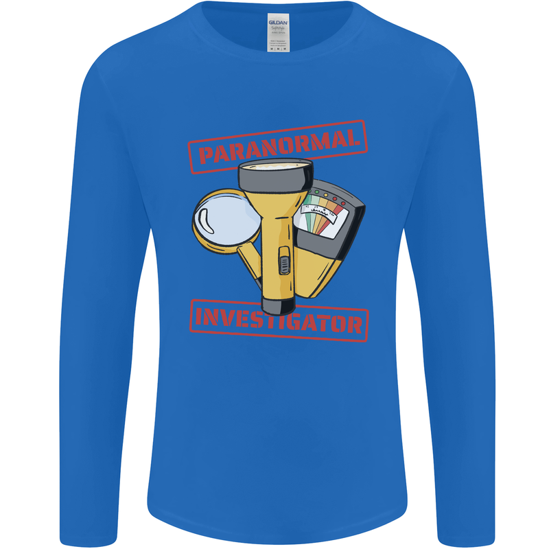 Paranormal Activity Investigator Halloween Mens Long Sleeve T-Shirt Royal Blue