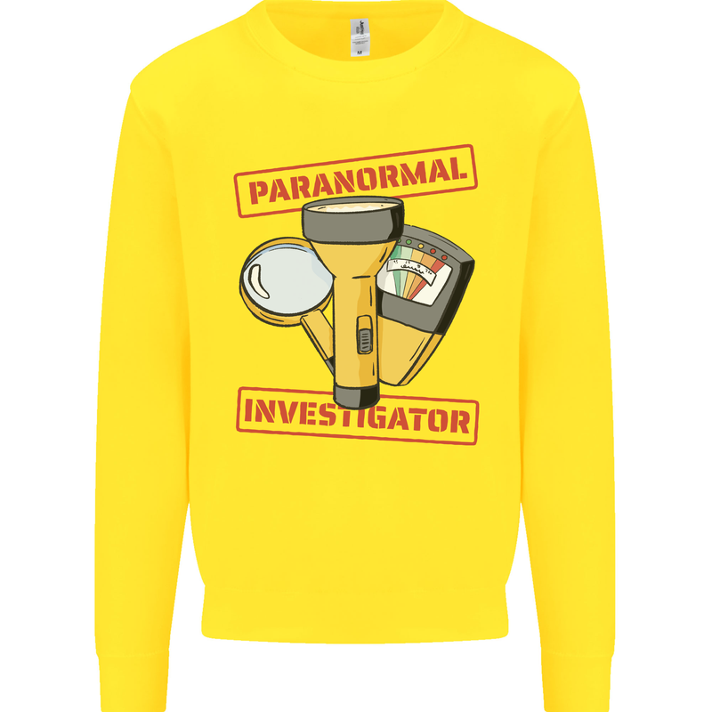 Paranormal Activity Investigator Halloween Mens Sweatshirt Jumper Yellow