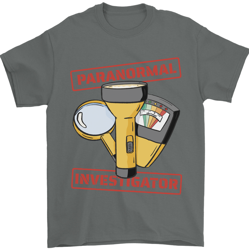 Paranormal Activity Investigator Halloween Mens T-Shirt 100% Cotton Charcoal