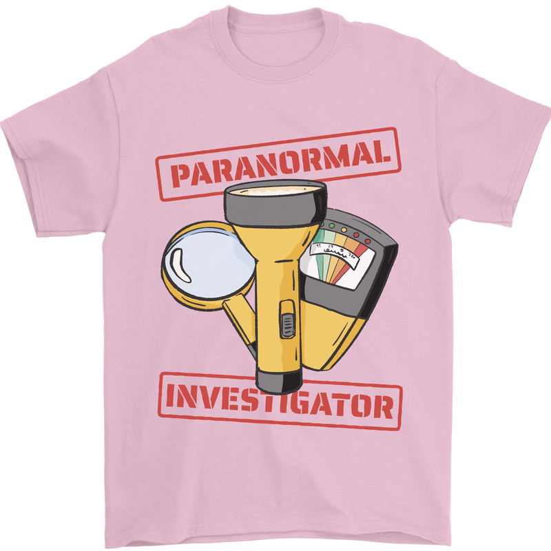 Paranormal Activity Investigator Halloween Mens T-Shirt 100% Cotton Light Pink