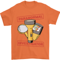 Paranormal Activity Investigator Halloween Mens T-Shirt 100% Cotton Orange