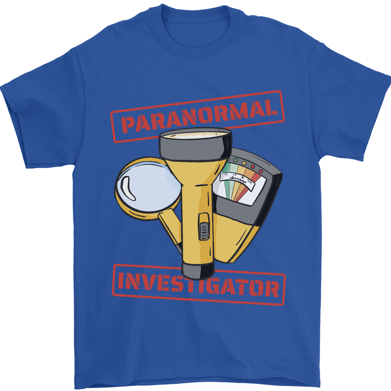 Paranormal Activity Investigator Halloween Mens T-Shirt 100% Cotton Royal Blue