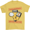 Paranormal Activity Investigator Halloween Mens T-Shirt 100% Cotton Yellow