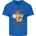 Paranormal Activity Investigator Halloween Mens V-Neck Cotton T-Shirt Royal Blue
