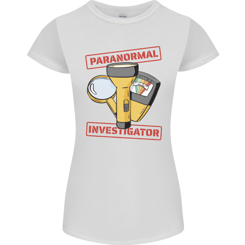 Paranormal Activity Investigator Halloween Womens Petite Cut T-Shirt White