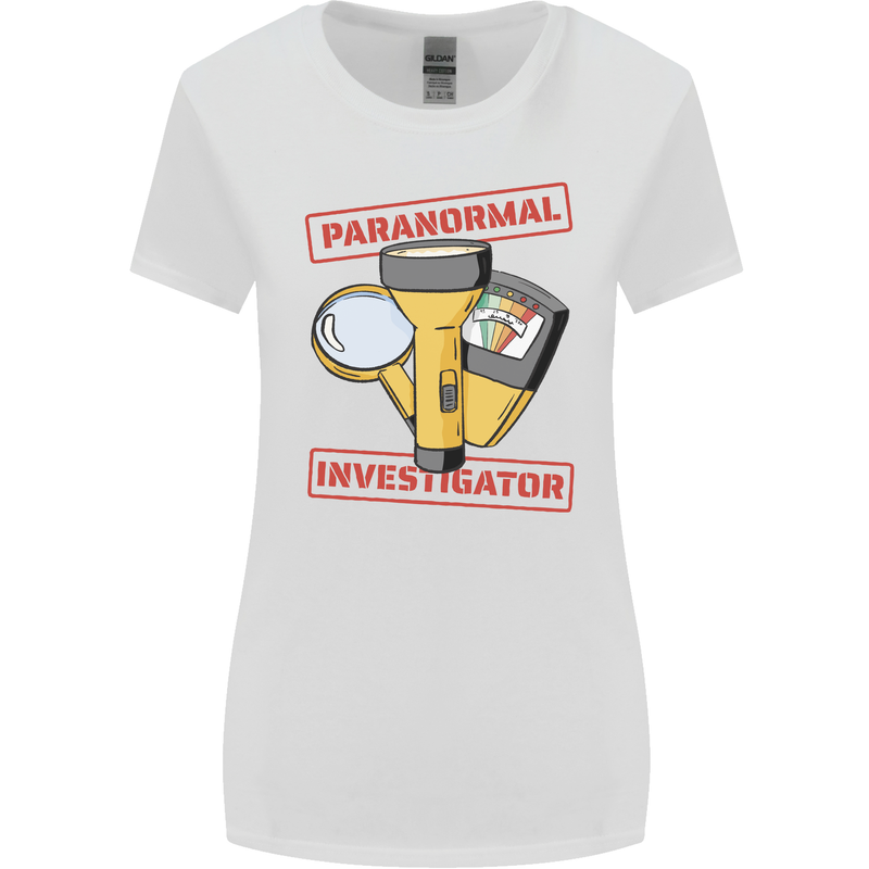 Paranormal Activity Investigator Halloween Womens Wider Cut T-Shirt White
