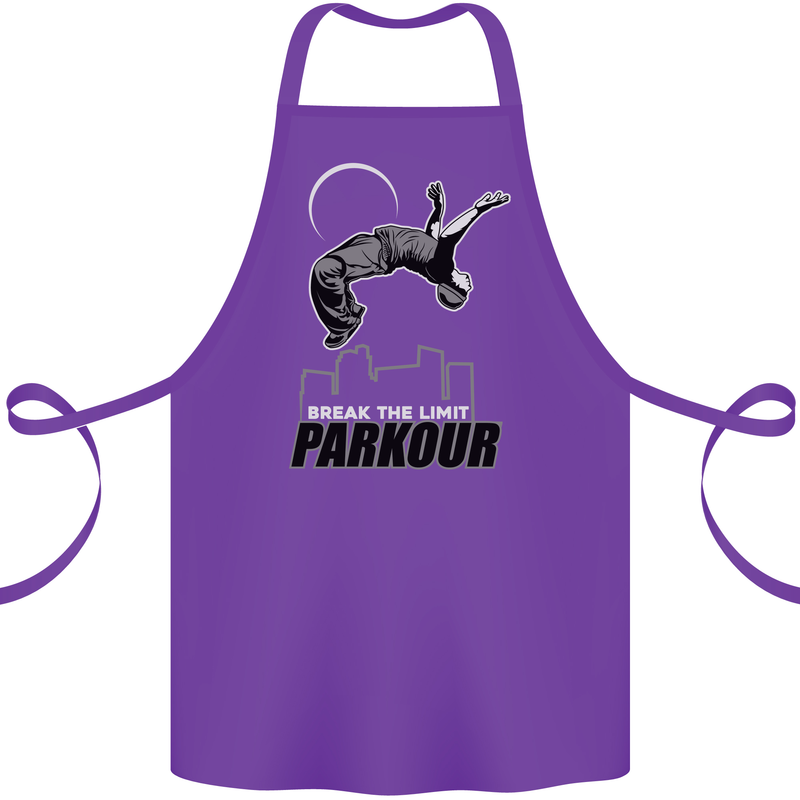 Parkour Free Running Break the Limit Cotton Apron 100% Organic Purple