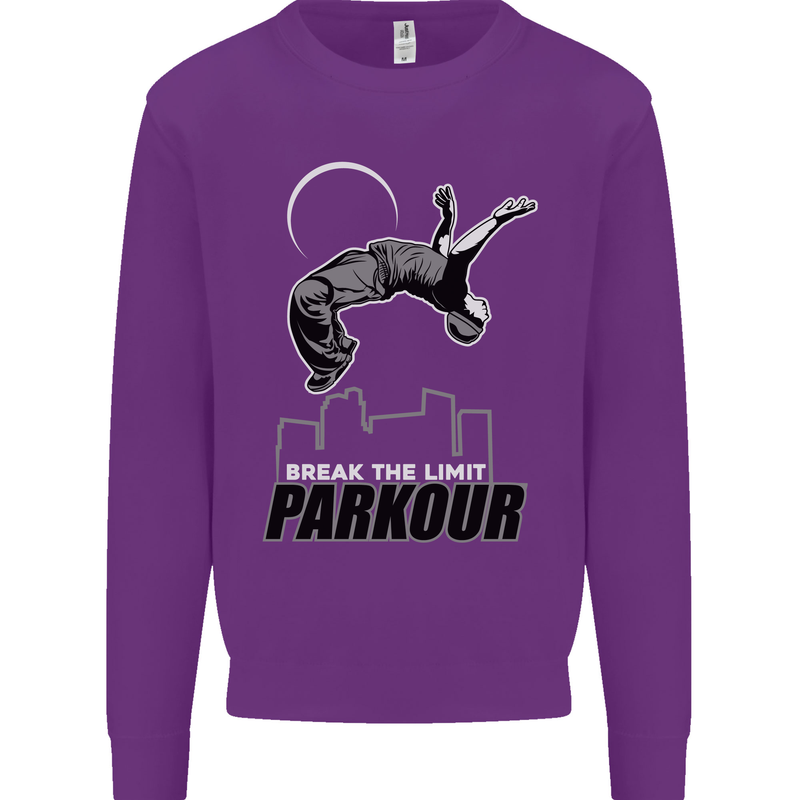 Parkour Free Running Break the Limit Kids Sweatshirt Jumper Purple