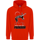 Parkour Free Running Break the Limit Mens 80% Cotton Hoodie Bright Red