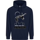 Parkour Free Running Break the Limit Mens 80% Cotton Hoodie Navy Blue