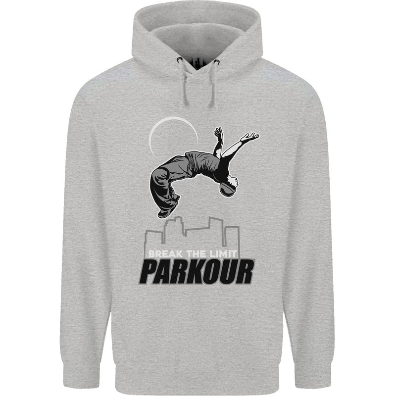 Parkour Free Running Break the Limit Mens 80% Cotton Hoodie Sports Grey