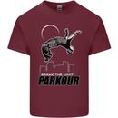 Parkour Free Running Break the Limit Mens Cotton T-Shirt Tee Top Maroon