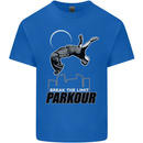 Parkour Free Running Break the Limit Mens Cotton T-Shirt Tee Top Royal Blue